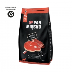 Pan Mięsko wołowina z koziną - granulat XS 20kg